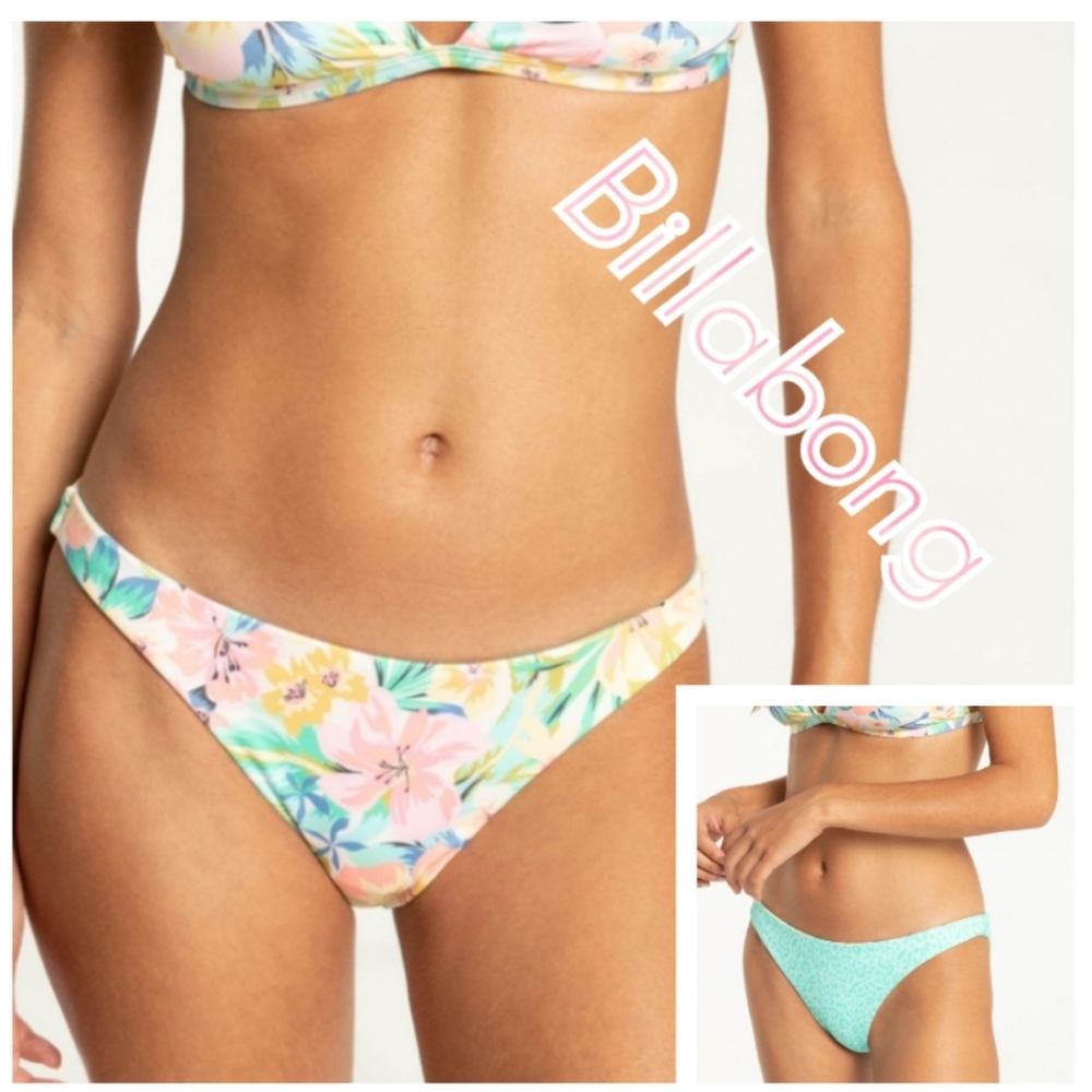Billabong Sweet Tropic- Reversible Medium Coverage Bikini Swimsuit Bottoms